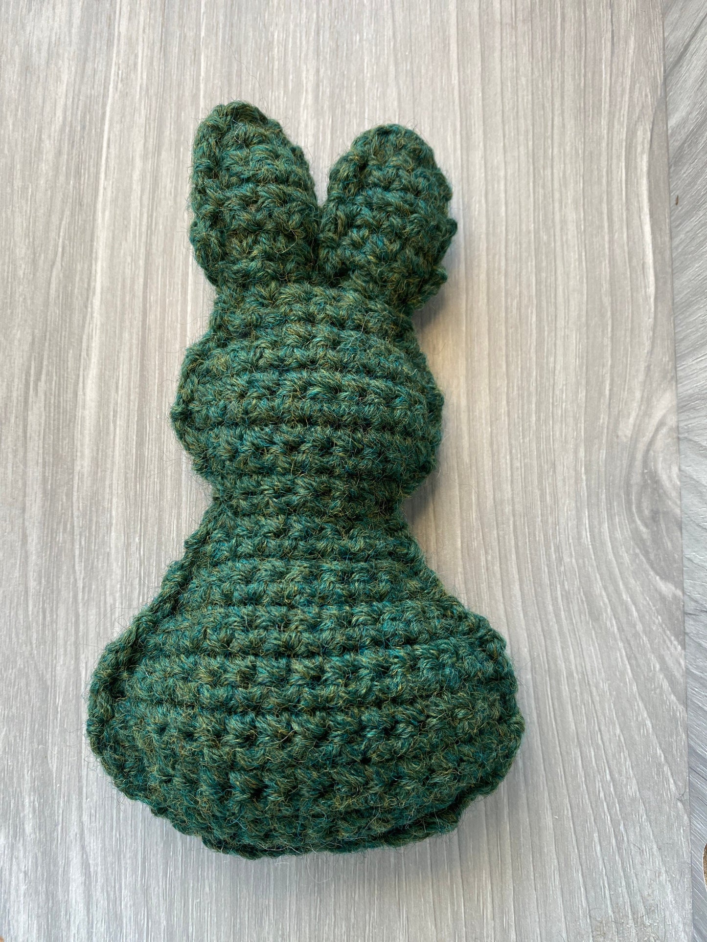 Crocheted rabbit cat toy