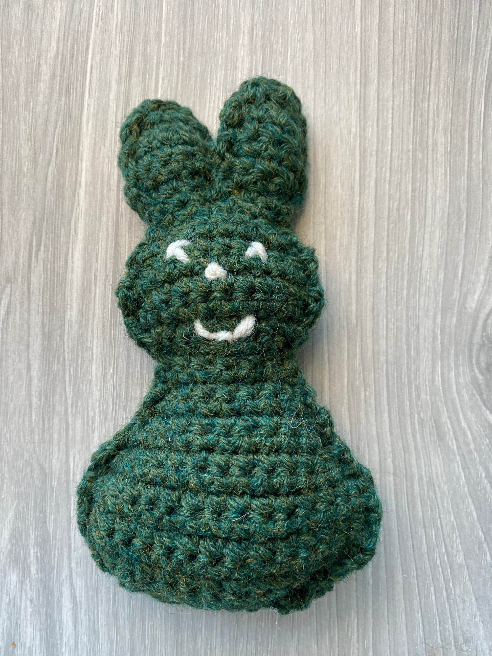 Crocheted rabbit cat toy