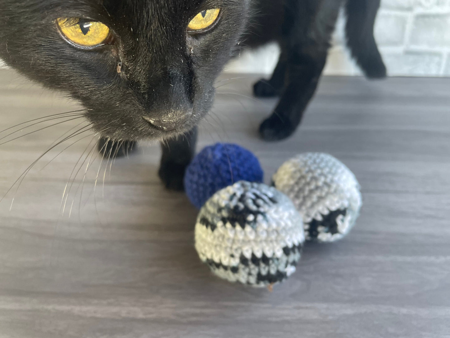 Crocheted catnip ball